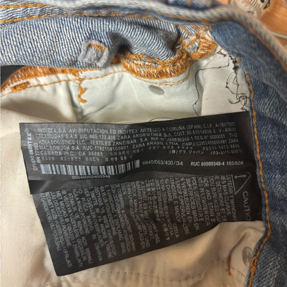 Zara The New Daddy Distressed Straight Leg Jeans β Womenβs Size 2 (EUR 34) - Picture 9 of 9